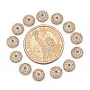 Apetalous Half Round/Dome Brass Micro Pave Cubic Zirconia Bead Caps ZIRC-D062-G-2