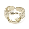 Rack Plating Brass Open Cuff Rings RJEW-K257-09G-2