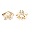 Brass 5-Petal Bead Caps KK-K251-08G-3