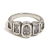 316L Surgical Stainless Steel with Clear Cubic Zirconia Finger Rings WGB9731-06-1