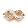 Brass Micro Pave Cubic Zirconia Links BSHE-F012-17A-G-1