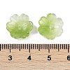 Transparent Spray Paint Glass Bead Caps GLAA-H035-04E-3