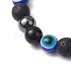 Round Gemstone Beaded Stretch Bracelets BJEW-JB11005-01-4