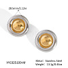 Stainless Steel Two Tone Stud Earrings MA4324-1-1