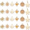 SUPERFINDINGS 24Pcs 6 Style Brass Charms KK-FH0003-86-1