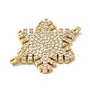 Brass Micro Pave Cubic Zirconia Connector Charms KK-L258-03C-G-2