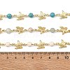 3Pcs 3 Styles Ocean Synthetic Turquoise & Natural Flower Amazonite & Synthetic Turquoise & 304 Stainless Steel Starfish Handmade Beads Chains AJEW-JB01655-03-4