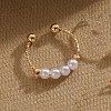 ABS Plastic Pearl Oval Beaded Finger Rings WG9E4BA-05-1