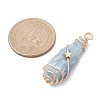 Electroplated Natural Quartz Crystal Dyed Copper Wire Wrapped Pendants PALLOY-JF02326-04-2