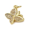 Brass Micro Pave Clear Cubic Zirconia Pendants KK-U005-01H-G-2