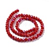 Electroplate Opaque Solid Color Glass Beads Strands EGLA-A034-P8mm-L04-2