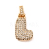 Brass Micro Pave Cubic Zirconia Pendants KK-C076-29L-G01-1