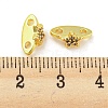 Rack Plating Brass Micro Pave Clear Cubic Zirconia Connector Charms KK-F864-04G-3