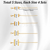 20Pcs 5 Style Brass Slide On End Clasp Tubes HJEW-PH02014-2