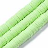 Flat Round Handmade Polymer Clay Beads CLAY-R067-12mm-24-1