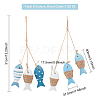 SUPERFINDINGS 2Pcs 2 Colors Mediterranean Style Natural Wood Pendant Ornaments HJEW-FH0001-03-2