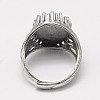 Adjustable Thailand 925 Sterling Silver Finger Ring Components STER-P033-30AS-3