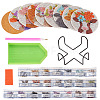 DIY Cattle & Flower Pattern Coaster Diamond Painting Kits DIY-TAC0016-53-14