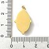 Ion Plating(IP) 304 Stainless Steel Pave Faceted Natural Rhodonite Pendants FIND-Z028-40A-3