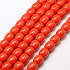 Imitation Amber Resin Drum Beads Strands for Buddhist Jewelry Making RESI-A009D-12mm-02-1