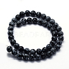 Natural Snowflake Obsidian Beads Strands G-I199-36-4mm-2