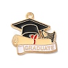 Graduation Season Alloy Enamel Pendants ENAM-R147-08C-G-1