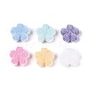 Flocking Opaque Acrylic Flower Beads OACR-T030-06M-3