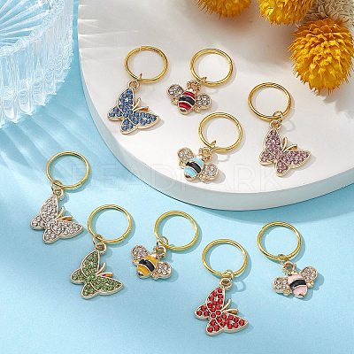 Alloy Rhinestones & Enamel Dreadlocks Beads OHAR-JH00027-1