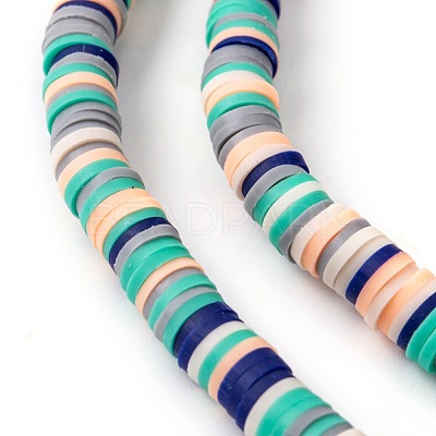 Handmade Polymer Clay Beads Strands CLAY-R089-6mm-T02B-34-1