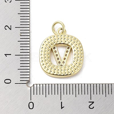 Rack Plating Brass Micro Pave Clear Cubic Zirconia Pendants KK-E102-33G-V-1