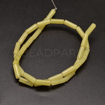 Natural Lemon Jade Column Beads Strands G-F247-10-1