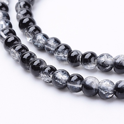 Spray Painted Crackle Glass Beads Strands CCG-Q002-4mm-11-1