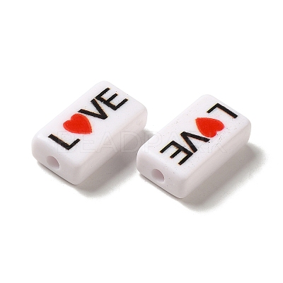 Spray Painted Opaque Acrylic Beads X-OACR-G029-01-1