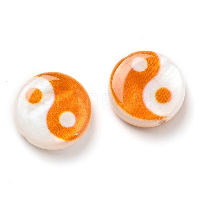 Printed Natural Freshwater Shell Beads SHEL-R129-07A-05-1