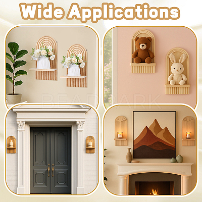 Wood Wall Storage Rack AJEW-WH0796-43A-1