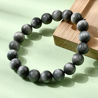 Grade AA Natural Eagle Eye Stone Round Beads Stretch Bracelets for Women BJEW-L712-B05-10mm-1