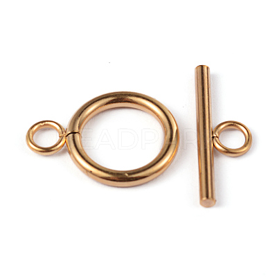 Ion Plating(IP) 304 Stainless Steel Toggle Clasps X-STAS-G130-39G-1