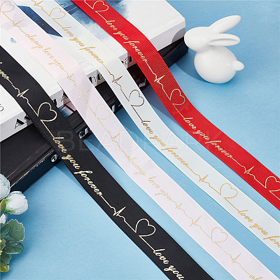 40 Yards 4 Colors Polyester Ribbon SRIB-CP0001-01-1