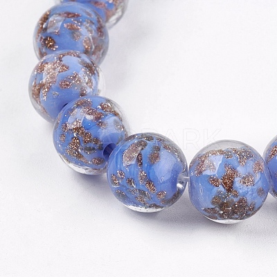 Handmade Gold Sand Lampwork Beads LAMP-K029-08A-1
