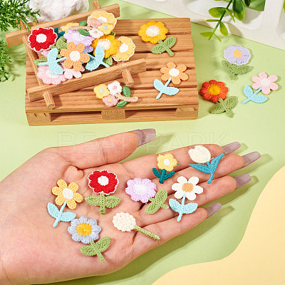 42Pcs 21 Styles Flower Computerized Embroidery Cloth Patches PATC-TA0001-27-1
