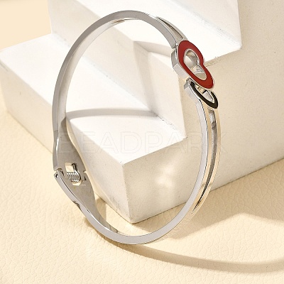 304 Stainless Steel Hinged Bangles for Women BJEW-F474-37P-02-1