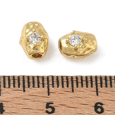 Brass Micro Pave Clear Cubic Zirconia Beads CU-CBAC675-08G-1