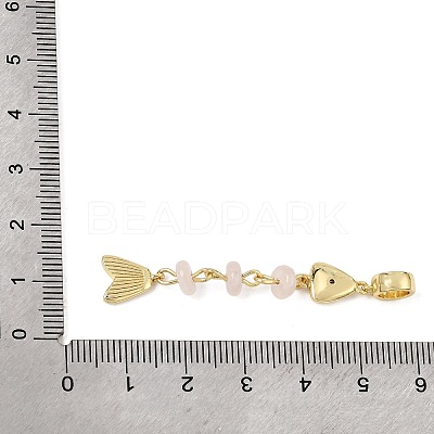 Brass Pave Cubic Zirconia Clear Cubic Zirconia & Natural Rose Quartz & Enamel European Dangle Charms GG-CBA3401-01G-B07-1