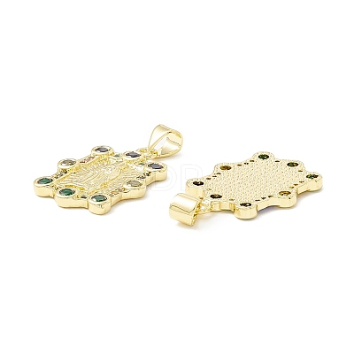 Rack Plating Brass Micro Pave Cubic Zirconia Pendants LS-KK-E278-07G-1