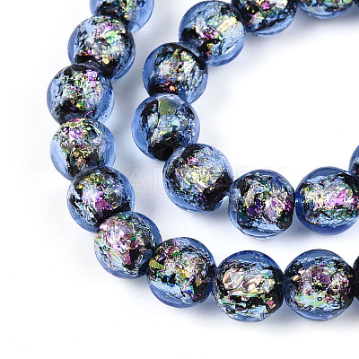 Handmade Foil Glass Beads Strands FOIL-N029-05B-1