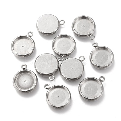 Non-Tarnish 304 Stainless Steel Pendant Cabochon Settings STAS-I162-01D-P-1