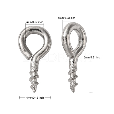 Tarnish Resistant 304 Stainless Steel Screw Eye Pin Peg Bails STAS-K171-52P-8x4mm-1