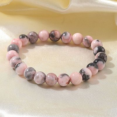 Natural Zebra Jasper Bead Stretch Bracelets BJEW-K212-B-035-1
