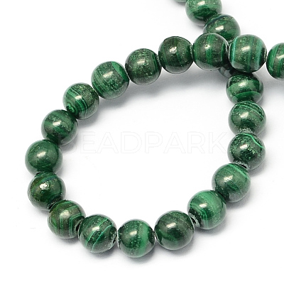 Natural Malachite Bead Strands G-R193-03-3mm-1
