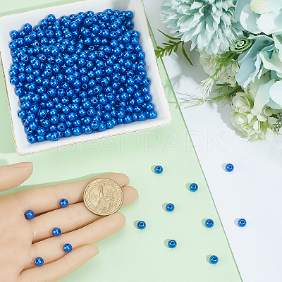 Spray Painted ABS Plastic Imitation Pearl Beads OACR-PA0001-38A-01-1